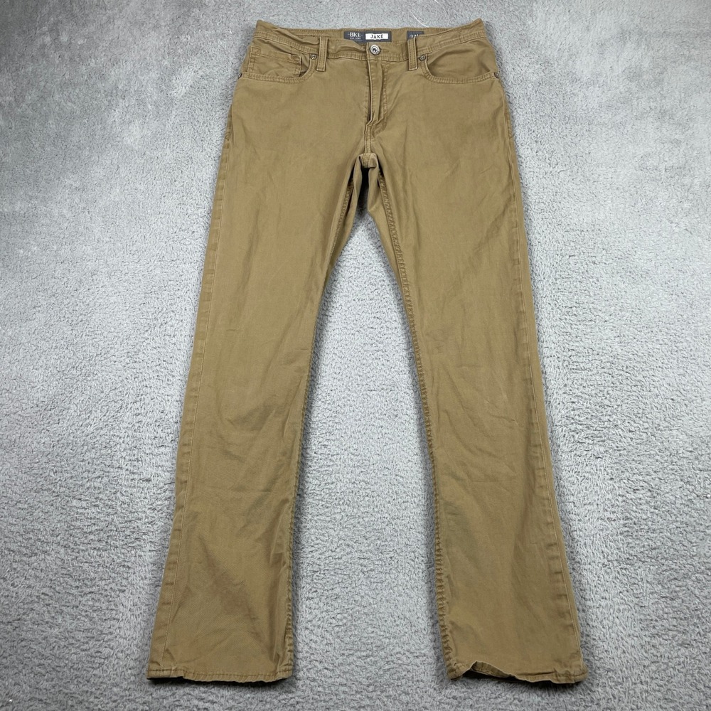 BKE Jake Straight Leg Pants Mens 32L (Fits 32x32) Tan Khaki Stretch Chino Casual
